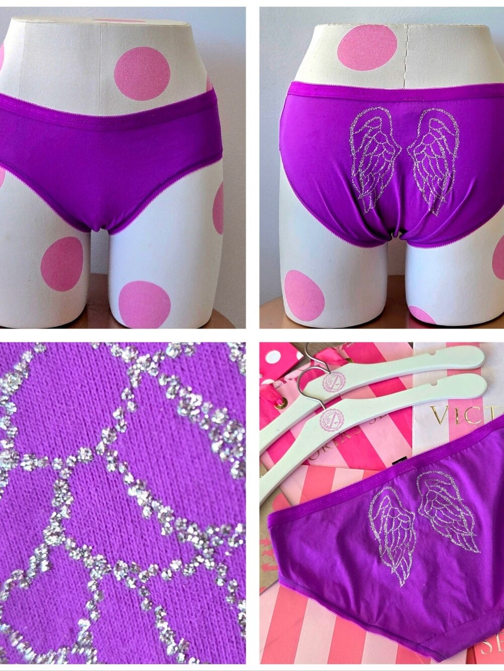 Victoria's Secret VTG Limited Edition Angel Wing Rhinestone Crystal Panty NWT